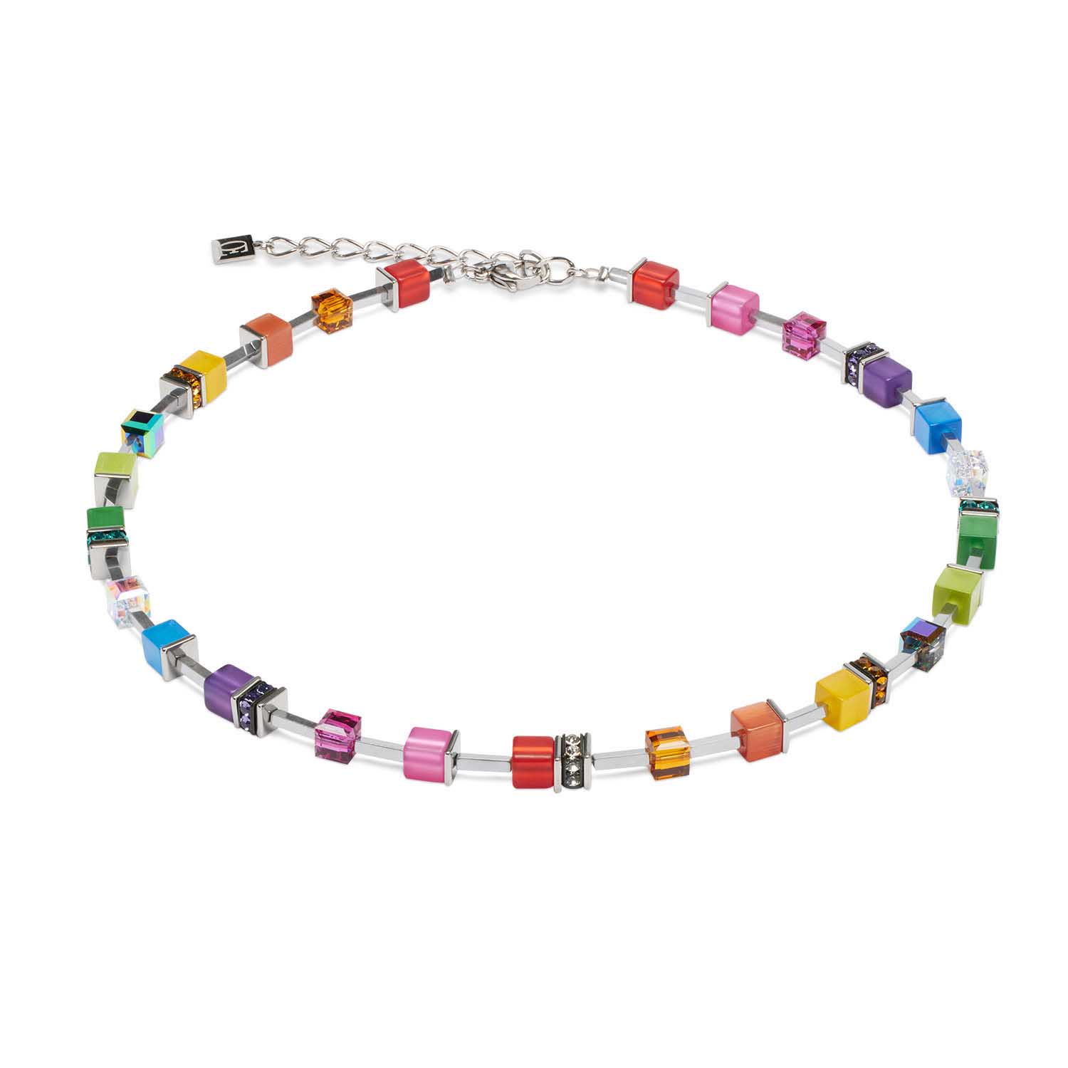 Coeur de Lion GeoCUBE® Lite Bright Rainbow Necklace